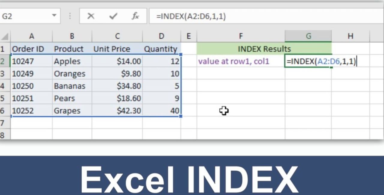 How to Use the Excel INDEX Function: A Step-by-Step Guide